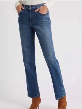 Veronica Beard Mid-Blue Straight-Leg Jeans